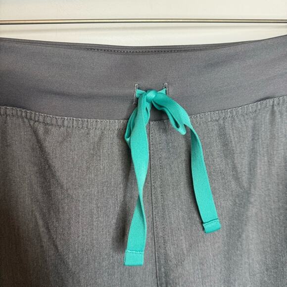 Figs Livingston Basic Scrub Pants Grey Teal Straight Leg Size XL - Picture 3 of 8